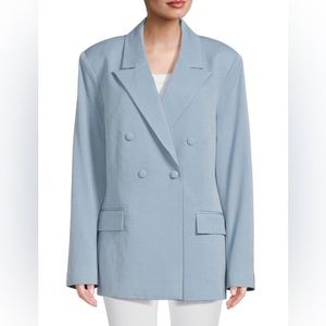 NEW WeWoreWhat double breasted light blue blazer
